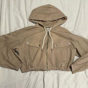 3/$100 NWOT Topshop Cropped Cargo Jacket Tan Medium